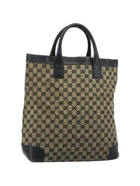 GUCCI GG Canvas Tote Bag Black 002 1121